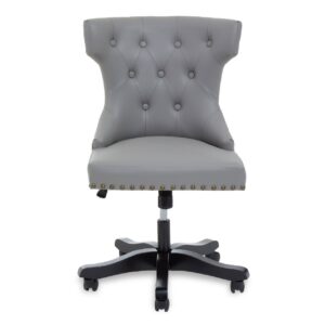 Allik Grey Leather Effect Office Chair