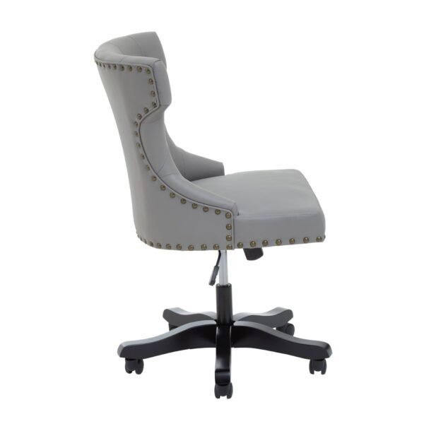 Allik Grey Leather Effect Office Chair - Image 4