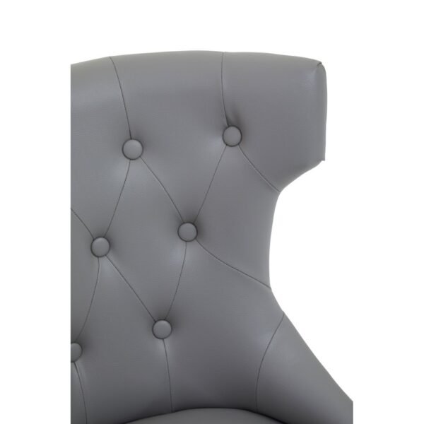 Allik Grey Leather Effect Office Chair - Image 6