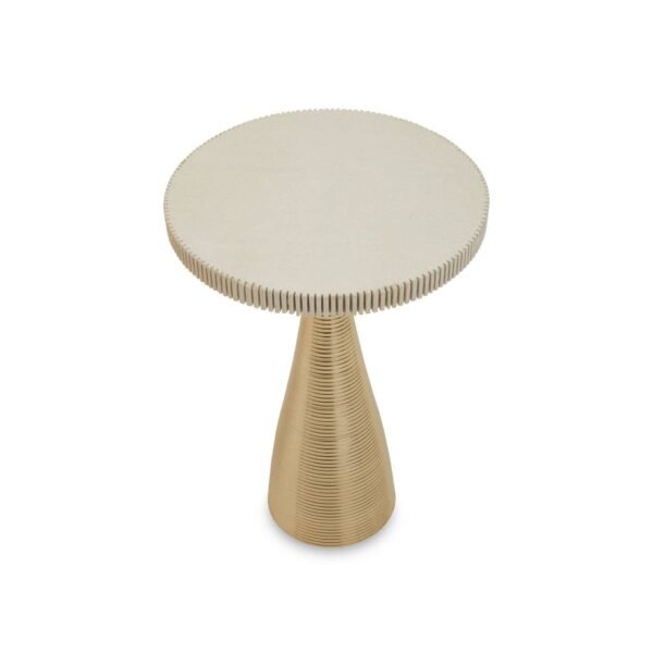 Sunning White Stone Gold Side Table - Image 2