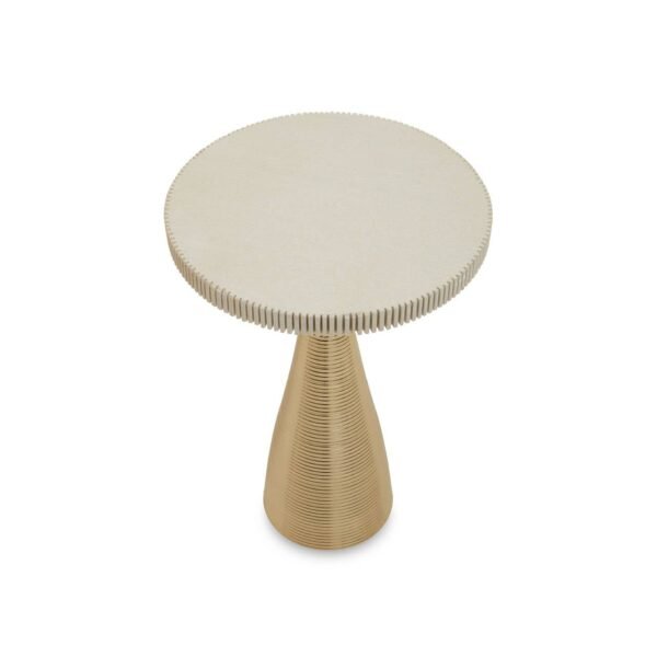 Sunning White Stone Gold Side Table - Image 3