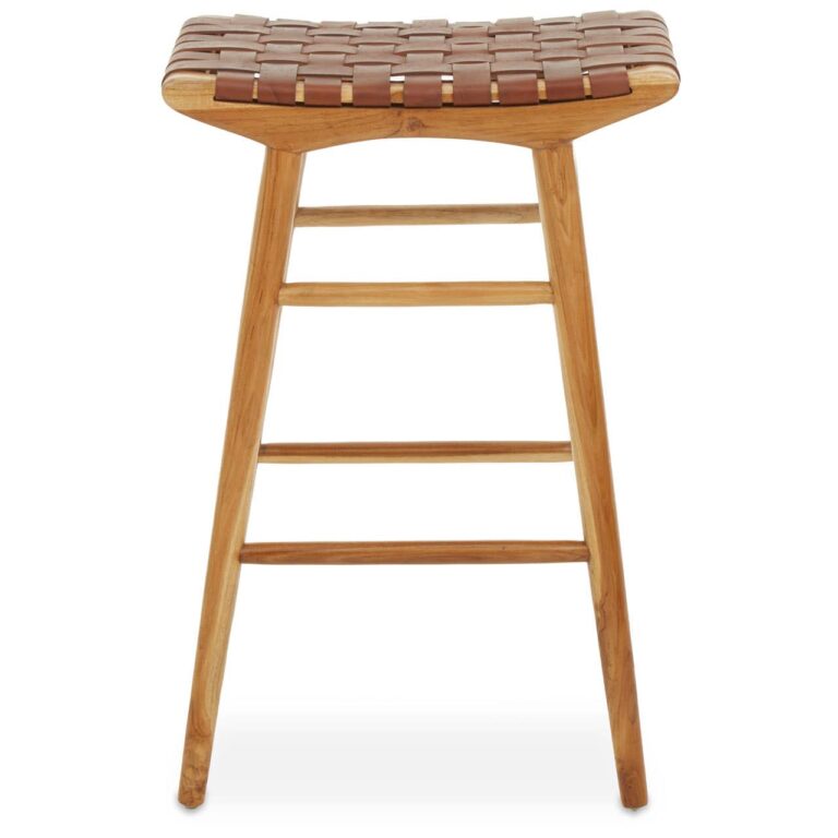 Stirling Light Brown Leather Stool