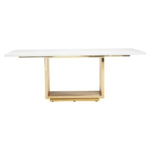 Todar Ivory White Marble Dining Table