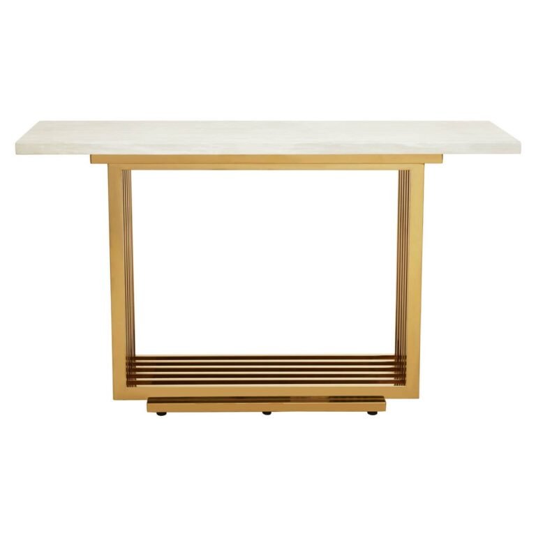 Todar Ivory White Marble Console Table