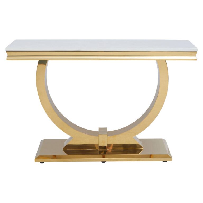 Todar Ivory White Marble Console Table