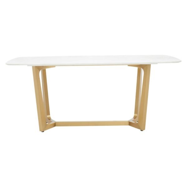 Todar White Marble Dining Table