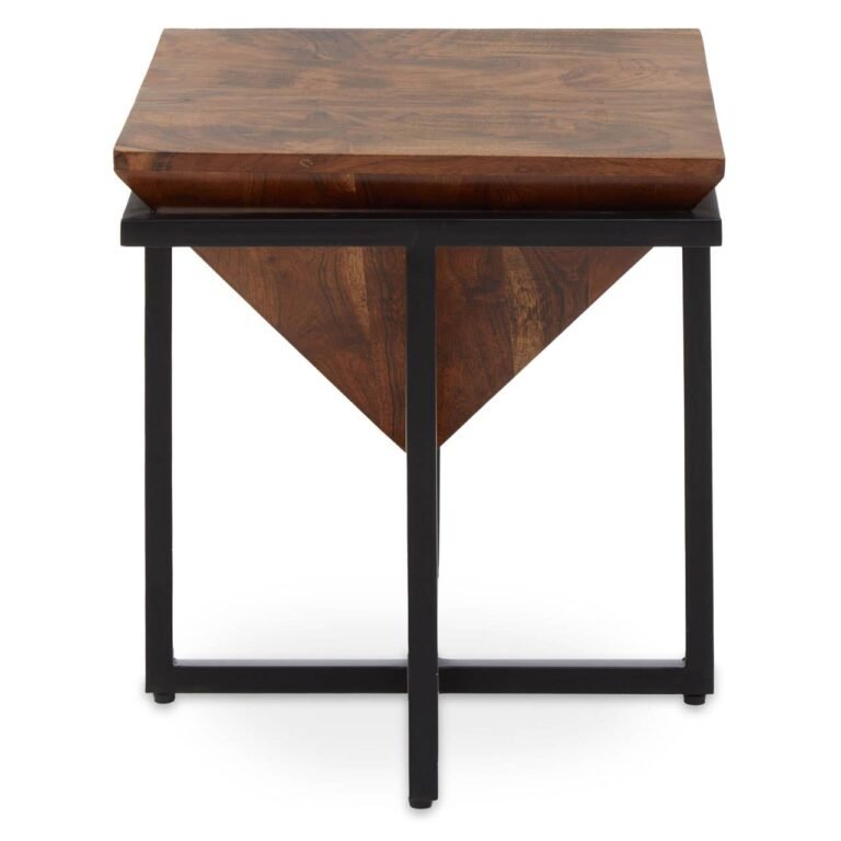 Immia Acacia Pyramid Side Table