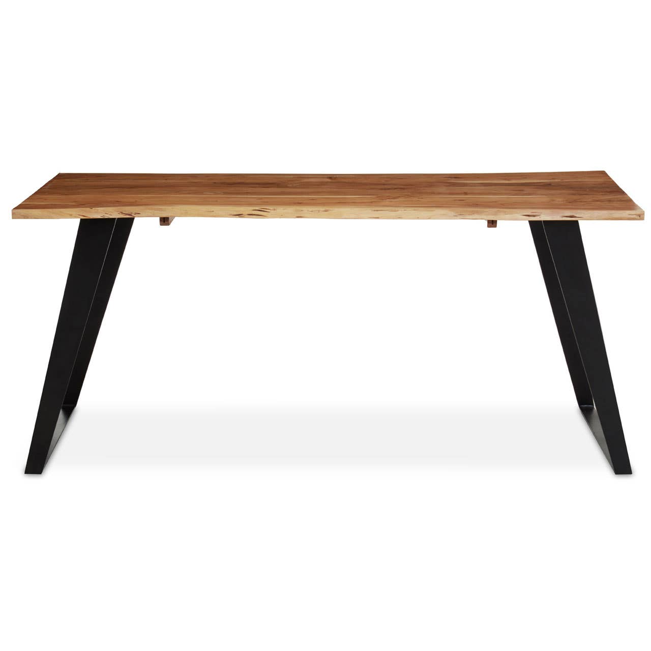 Ranip Acacia Wood And Looped Iron Base Dining Table