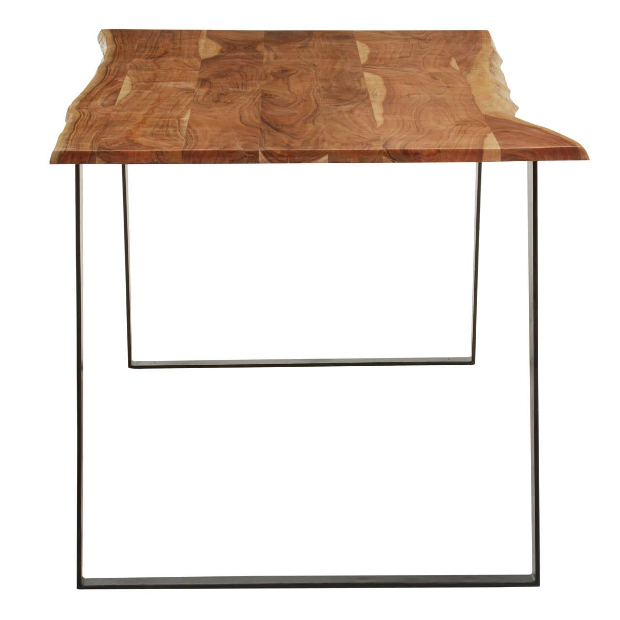 Ranip Acacia Wood And Looped Iron Base Dining Table