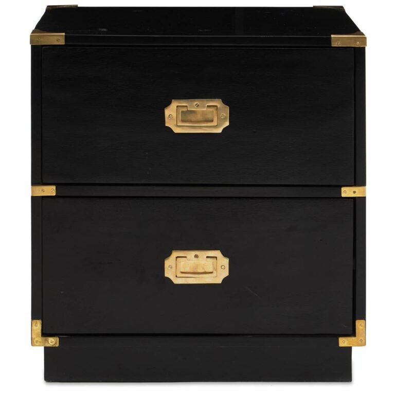 Tudor Two Drawer Black Mango Wood Chest