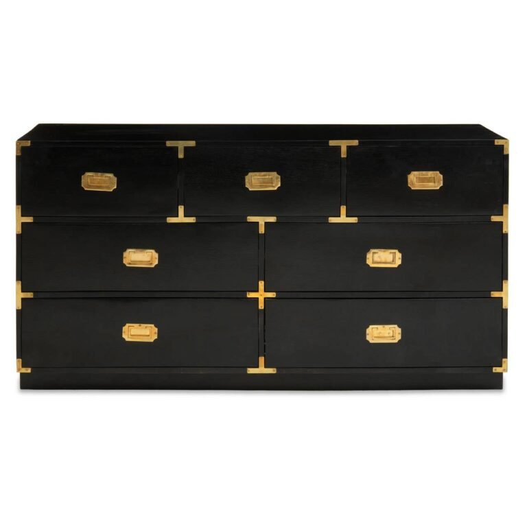 Tudor Seven Drawer Black Mango Wood Chest