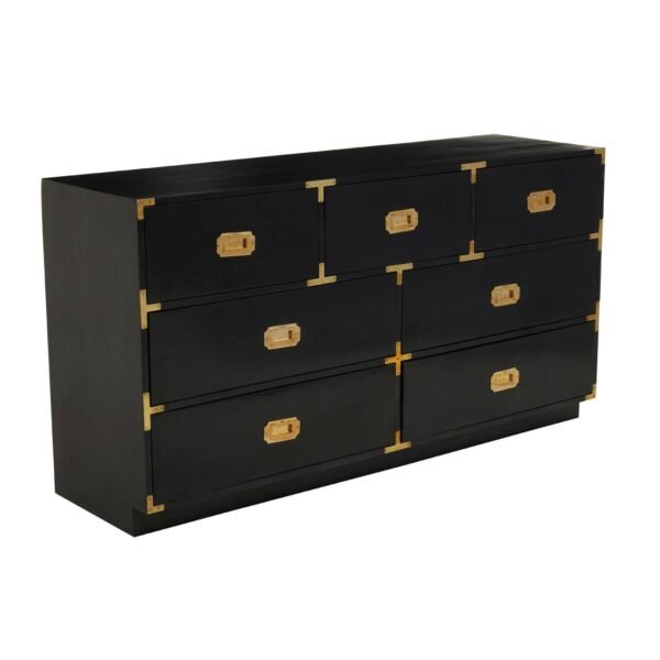 Tudor Seven Drawer Black Mango Wood Chest - Image 3