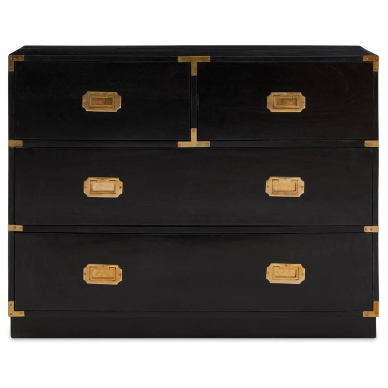 Tudor Four Drawer Black Mango Wood Chest