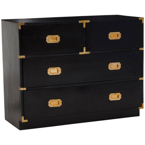 Tudor Four Drawer Black Mango Wood Chest - Image 3