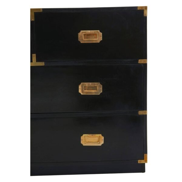 Tudor Four Drawer Black Mango Wood Chest - Image 6