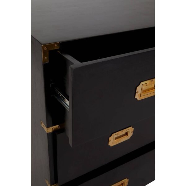 Tudor Four Drawer Black Mango Wood Chest - Image 9