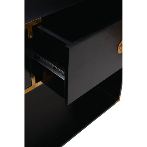 Tudor Two Drawer Black Mango Wood Console Table - Image 9