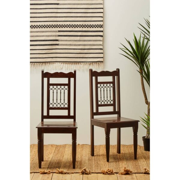 Irene Dark Sheesham Wood Dining Chair - Image 9