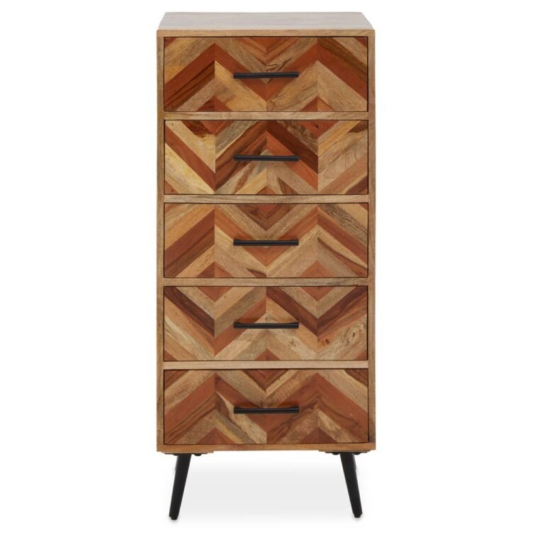 Ohom Five Drawer Mango Wood Chest