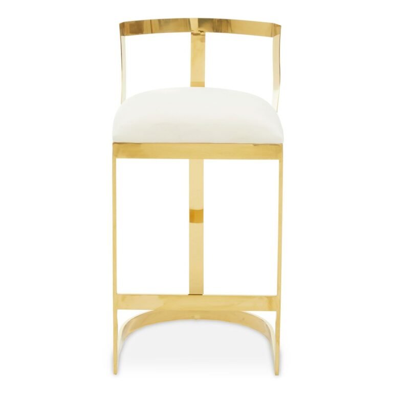 Hamil Ivory Velvet Bar Stool