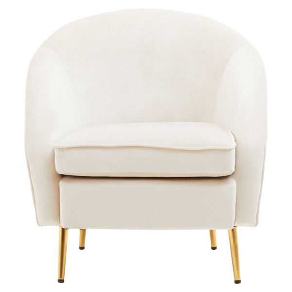 Farah Beige Velvet Armchair