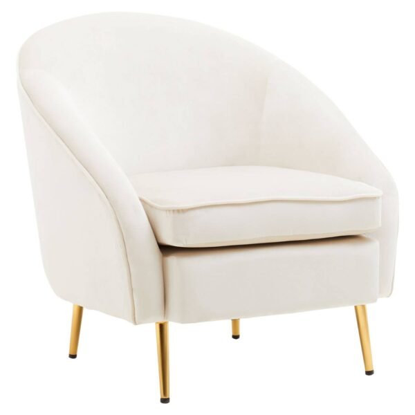 Farah Beige Velvet Armchair - Image 2