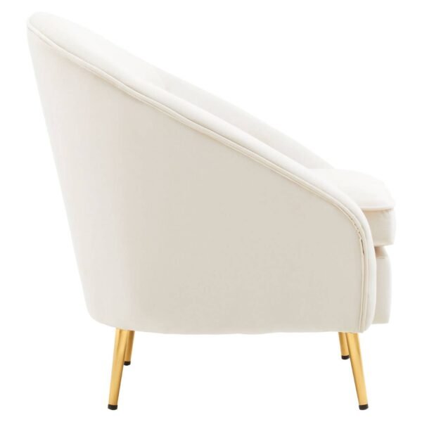 Farah Beige Velvet Armchair - Image 3