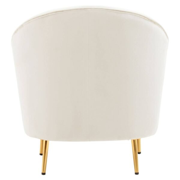 Farah Beige Velvet Armchair - Image 4