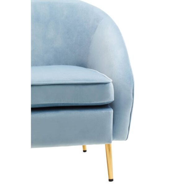 Farah Aqua Blue Velvet Armchair - Image 3