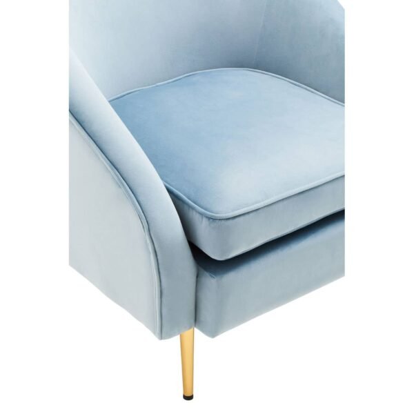 Farah Aqua Blue Velvet Armchair - Image 4