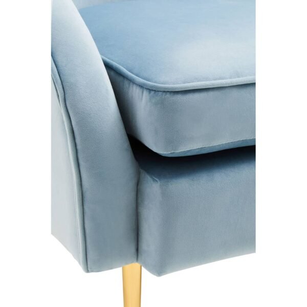 Farah Aqua Blue Velvet Armchair - Image 5