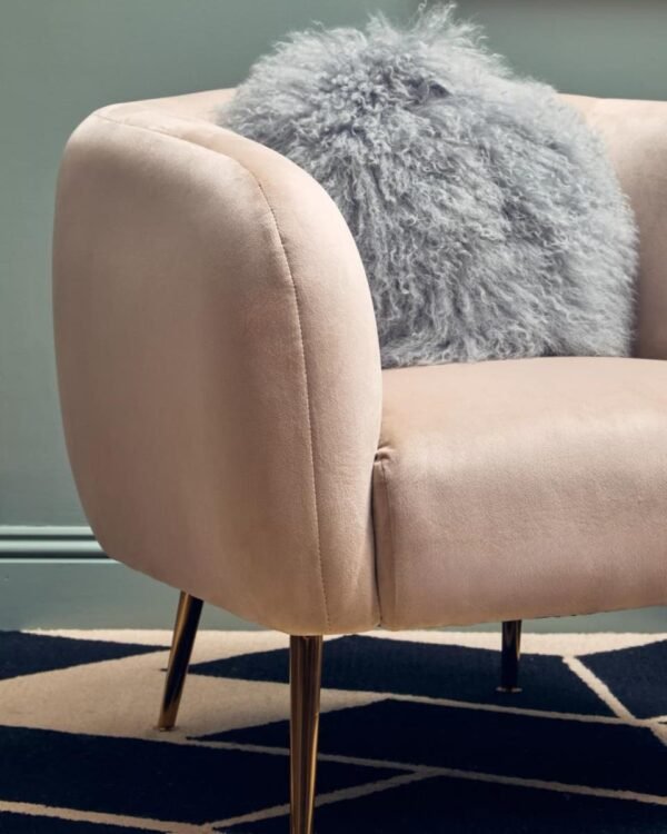 Farah Dark Beige Velvet Armchair - Image 10