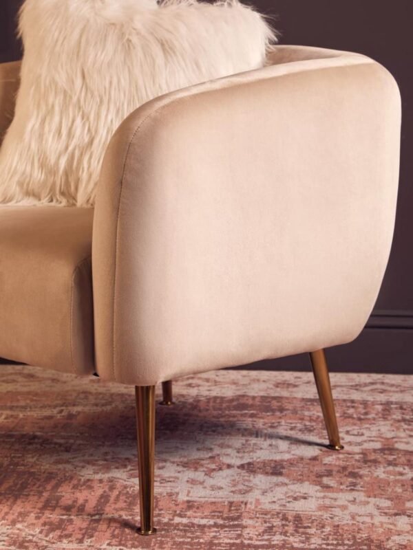 Farah Dark Beige Velvet Armchair - Image 13