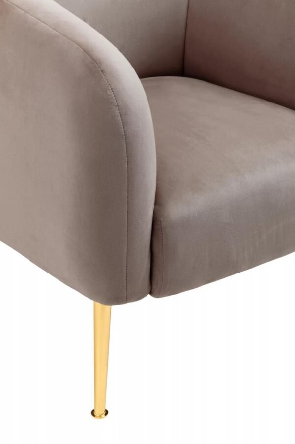 Farah Dark Beige Velvet Armchair - Image 7