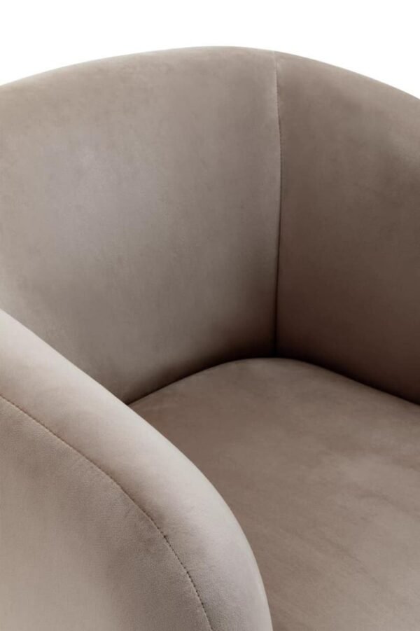 Farah Dark Beige Velvet Armchair - Image 6