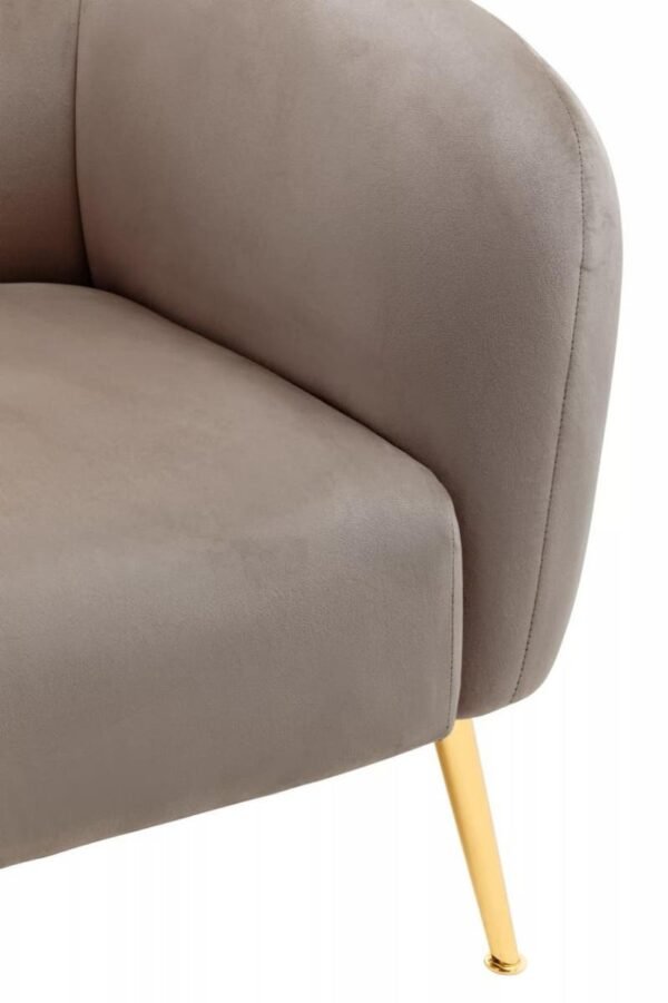 Farah Dark Beige Velvet Armchair - Image 8