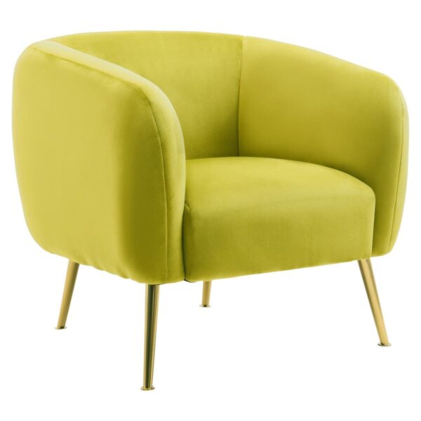 Farah Olive Velvet Armchair - Image 2