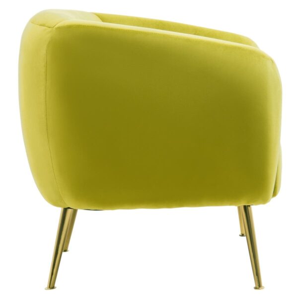 Farah Olive Velvet Armchair - Image 3