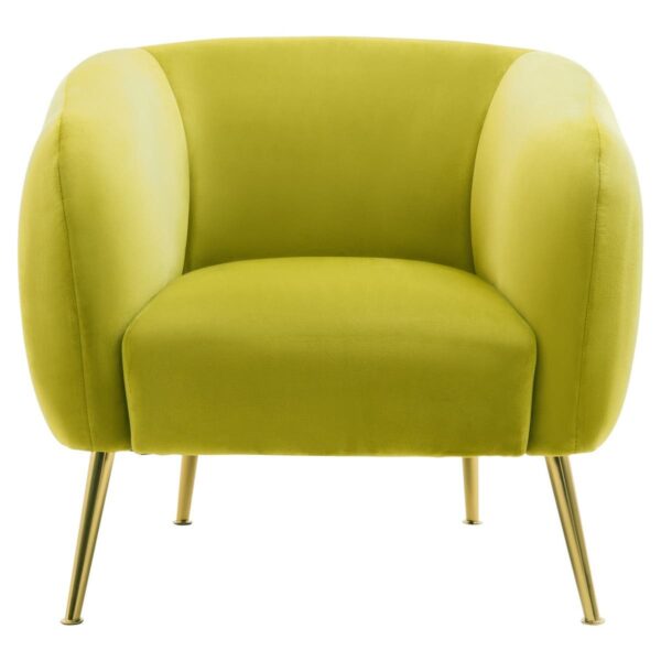 Farah Olive Velvet Armchair