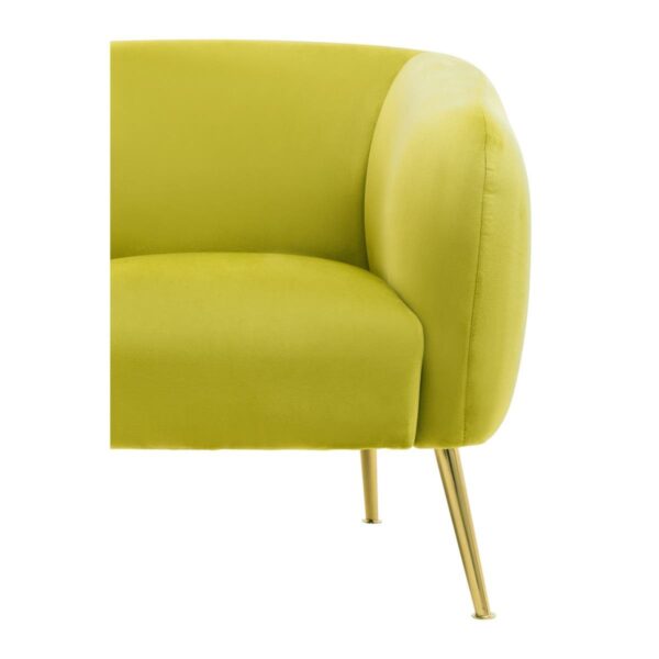 Farah Olive Velvet Armchair - Image 5