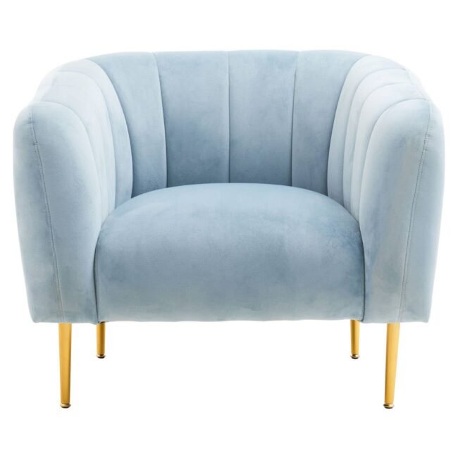 Farah Blue Velvet Armchair