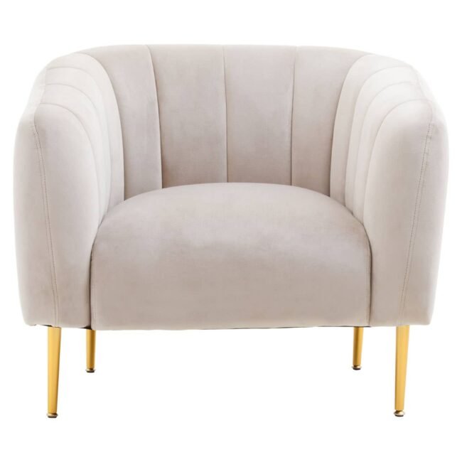 Farah Silver Grey Velvet Armchair