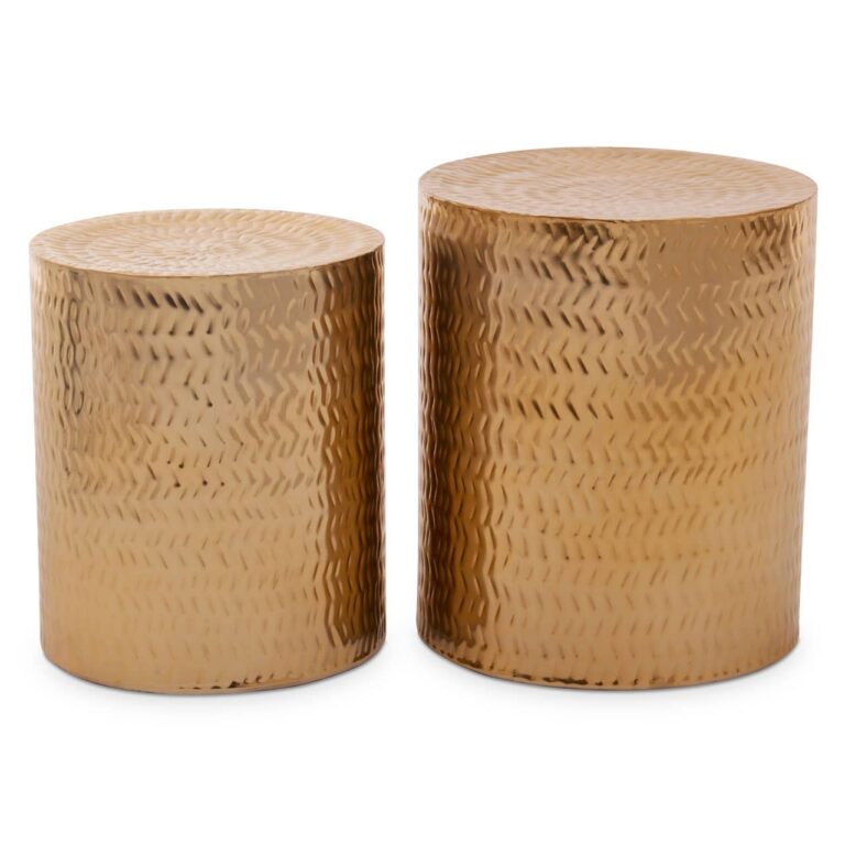 Foxley Set Of 2 Gold Finish Stools