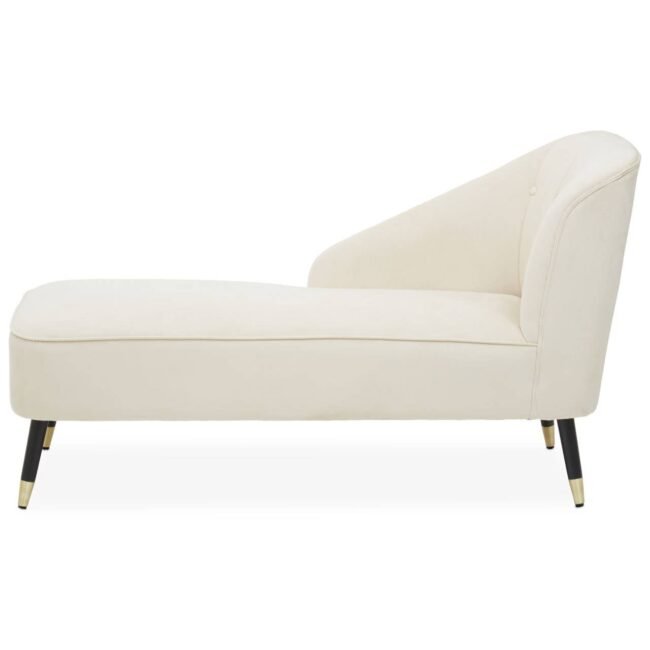 Liviette Cream Velvet Chaise Lounge