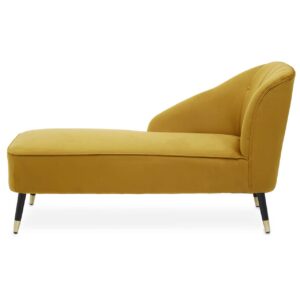 Yvette Mustard Velvet Chaise Lounge