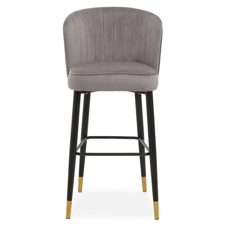 Fieste Grey Velvet Bar Chair