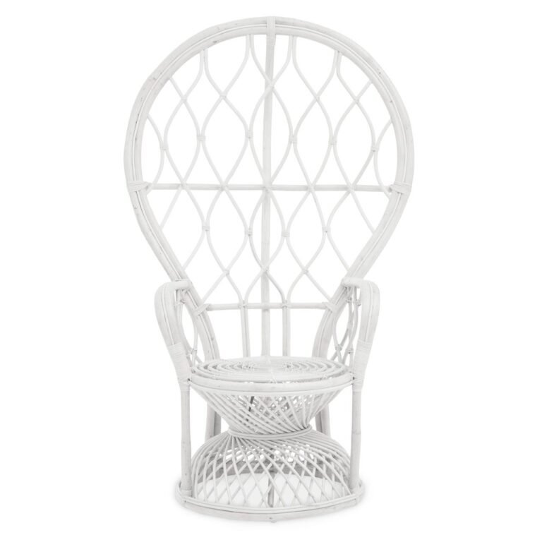 Eversley White Rattan Curved Chair