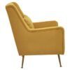 Oucit Yellow Velvet Chair With Gold Finish Legs - Image 3