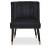 Oucit Black Velvet Chair With Black Legs