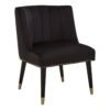 Oucit Black Velvet Chair With Black Legs - Image 2